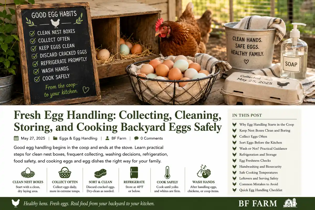 Fresh Egg Handling: Collecting, Cleaning, Storing, and Cooking Backyard Eggs Safely at BF Farm Kunekune Pigs