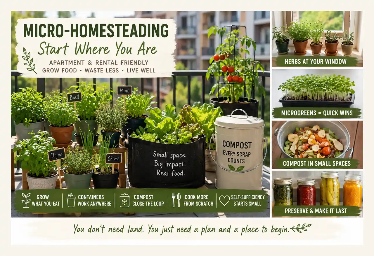 Micro-Homesteading for Apartments, Rentals, and Small Spaces at BF Farm Kunekune Pigs