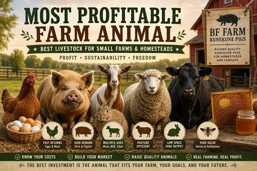 Most Profitable Farm Animal: Best Livestock for Small Farms and Homesteads at BF Farm Kunekune Pigs