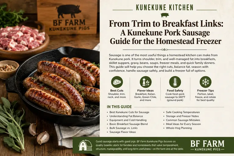From Trim to Breakfast Links: A Kunekune Pork Sausage Guide for the Homestead Freezer at BF Farm Kunekune Pigs